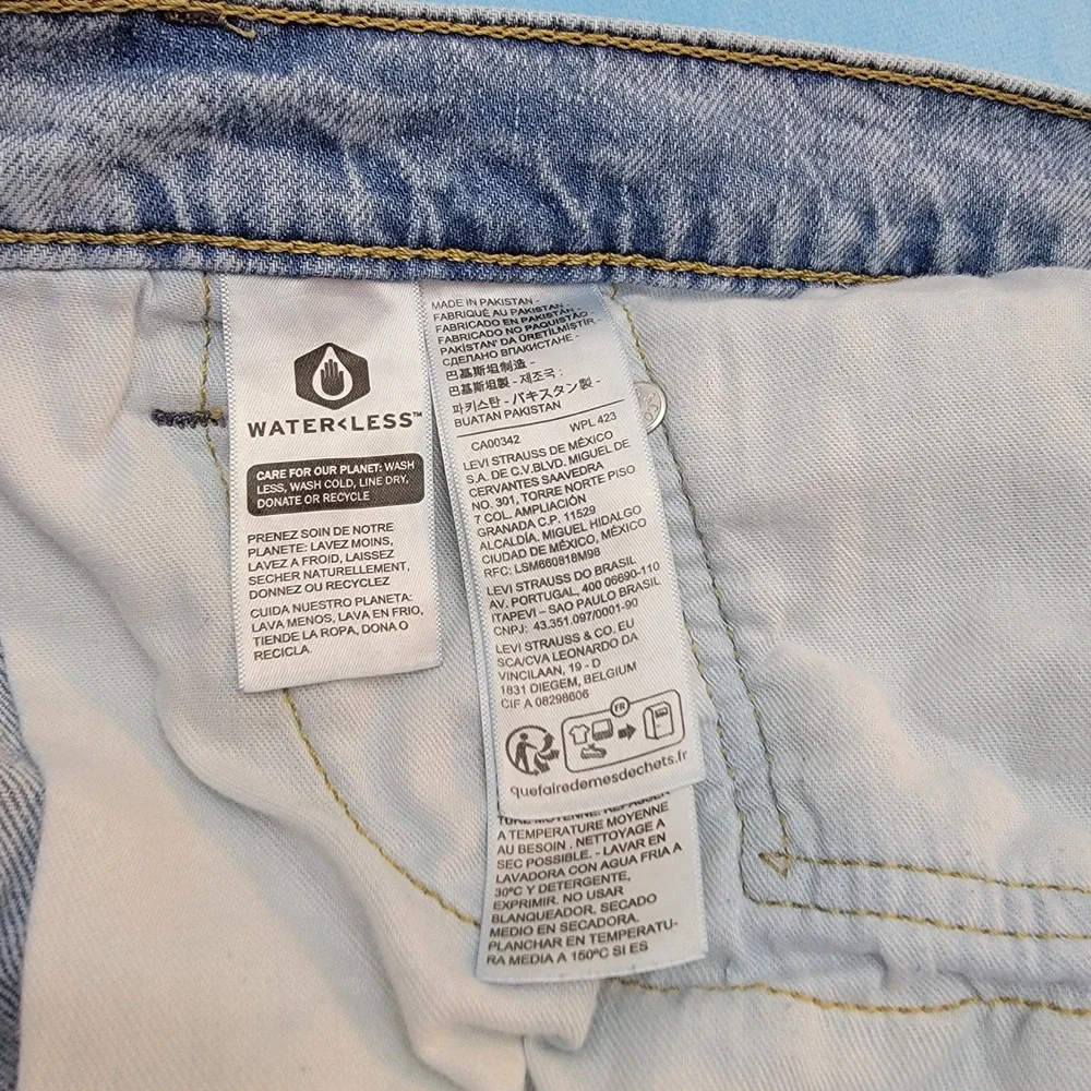 Levi's 511 Slim Fit Mens Jeans 50x29 Blue Denim Light Wash Patina Classic